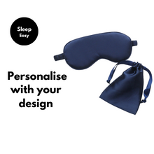 Load image into Gallery viewer, Personalised Navy Blue Satin Sleep Mask
