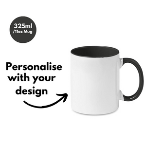 Personalised Mug 325ml White & Black