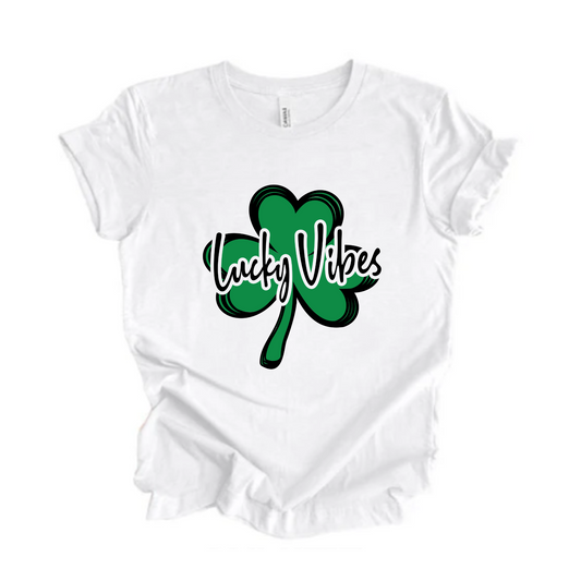 St Pztricks Day Lucky Vibes Tshirt