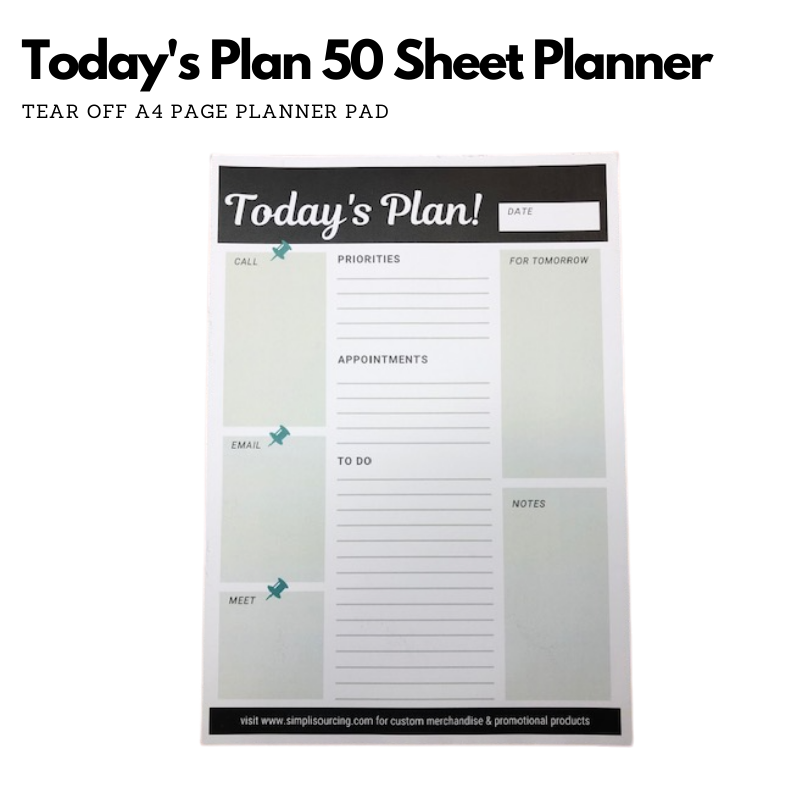 Daily Planner 50 Page Tear Off Pad