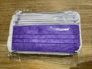 3-Ply Face Masks x30 Pack - Purple