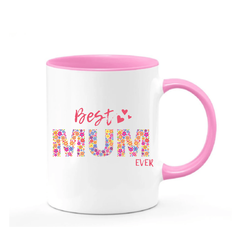 Simpli Mug Best Mum Ever Floral Saying Mug