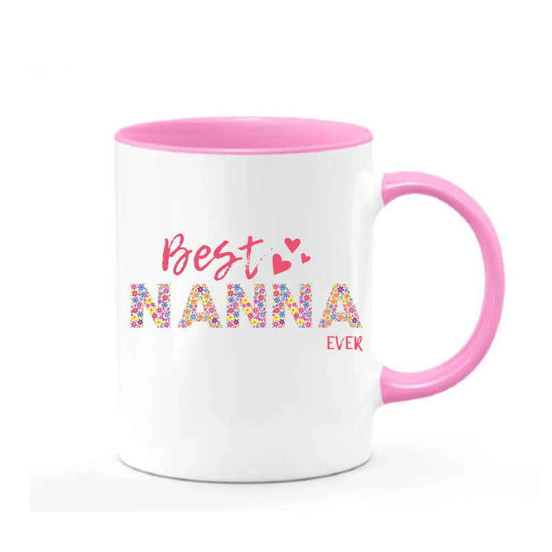Simpli Mug Best Nanna Ever Floral Saying Mug