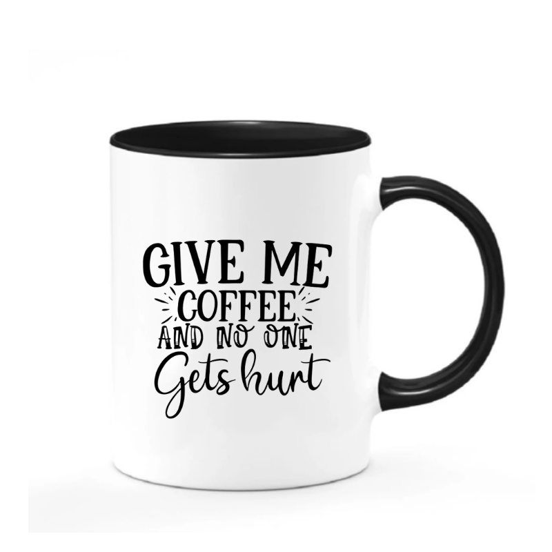 Simpli Mug White and Black Give Me Coffee Mug