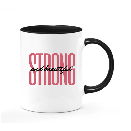 Simpli Mug White with Black Handle & Inner Strong & Beautiful Ceramic Mug