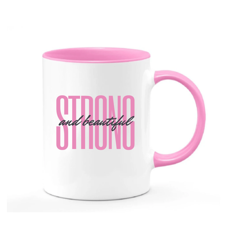 Simpli Mug White with Pink Handle & Inner Strong & Beautiful Ceramic Mug