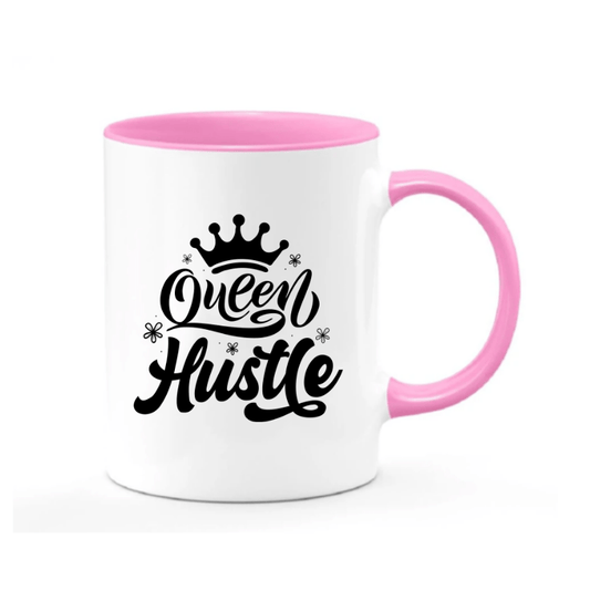 Simpli Mug White with Pink Queen Hustle Mug