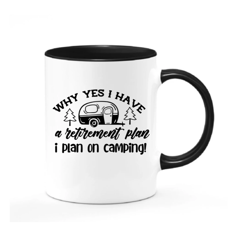 Simpli Must Have Mug Black Handle Retirement Plan Camping Mug
