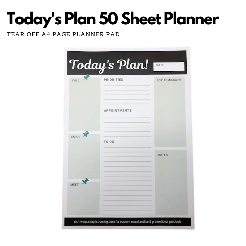 Simpli Planner Daily Planner 50 Page Tear Off Pad