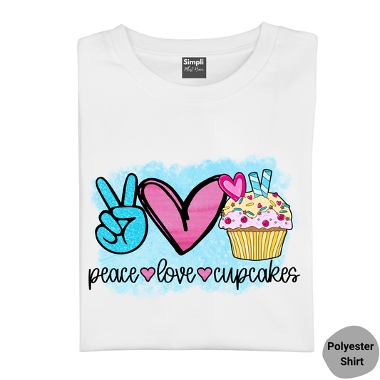 Simpli Shirts Peace Love Cupcakes Tshirt