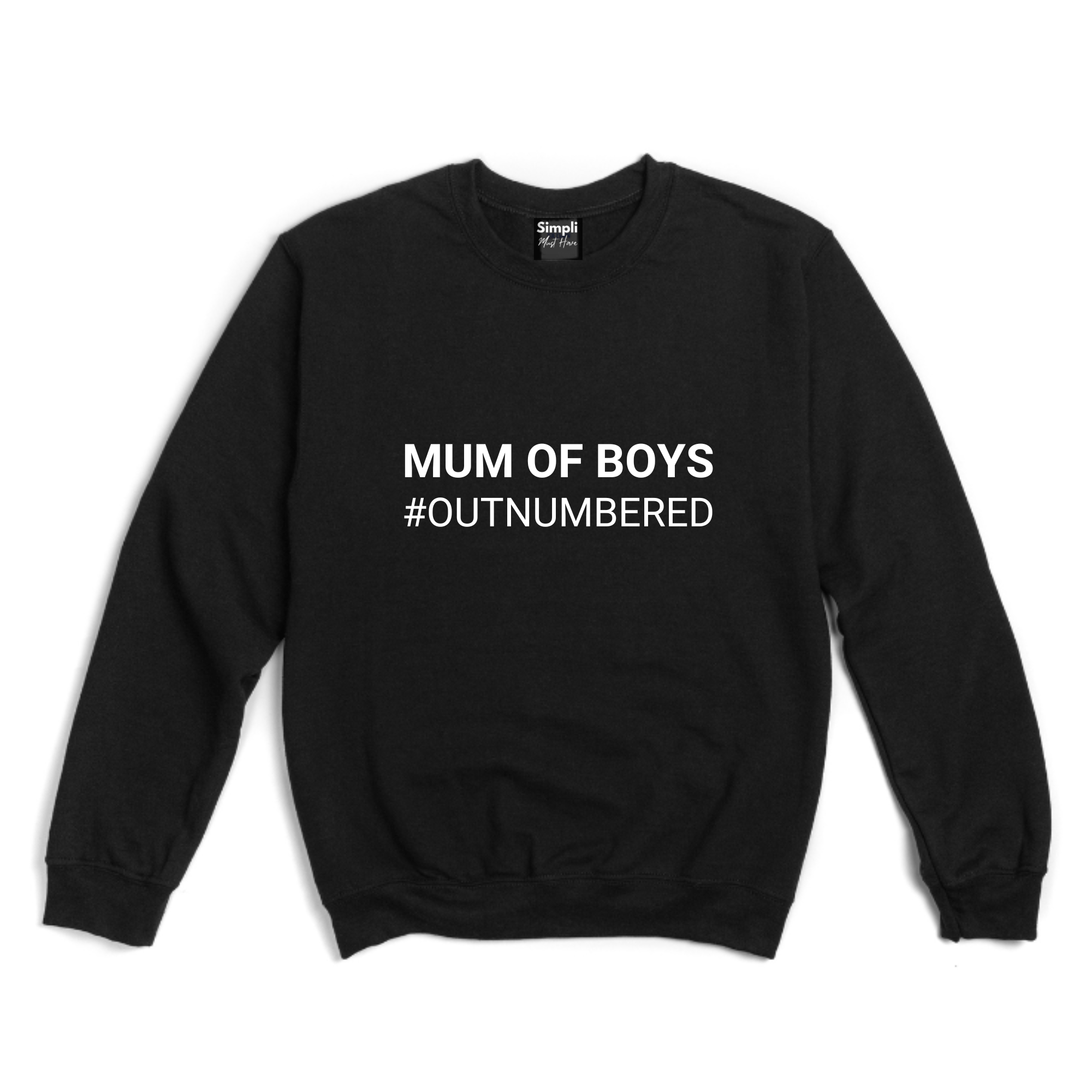 Simpli Sweatshirt S / Black Mum of Boys Outnumbered Jumper