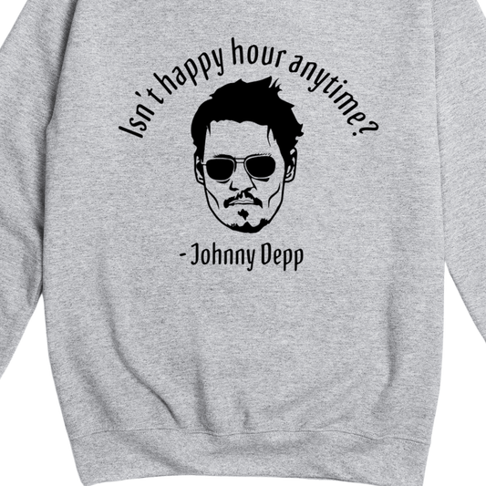 Simpli Sweatshirt S / Grey Isn't Happy Hour Anytime Jumper
