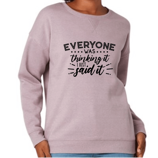 Simpli Sweatshirt S / Lilac Everyone Was Thinking It Jumper
