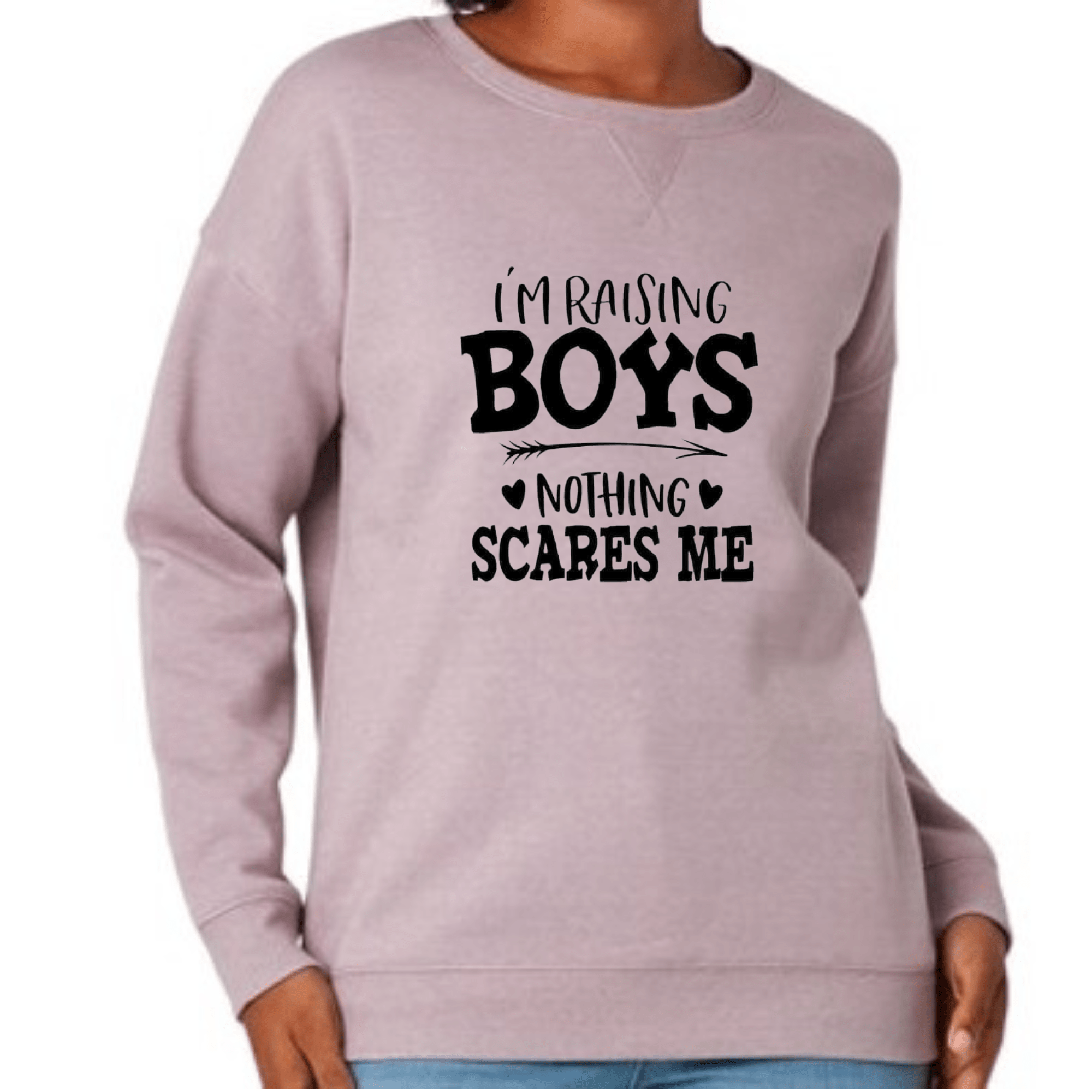 Simpli Sweatshirt S / Lilac I'm Raising Boys Nothing Scares Me Jumper