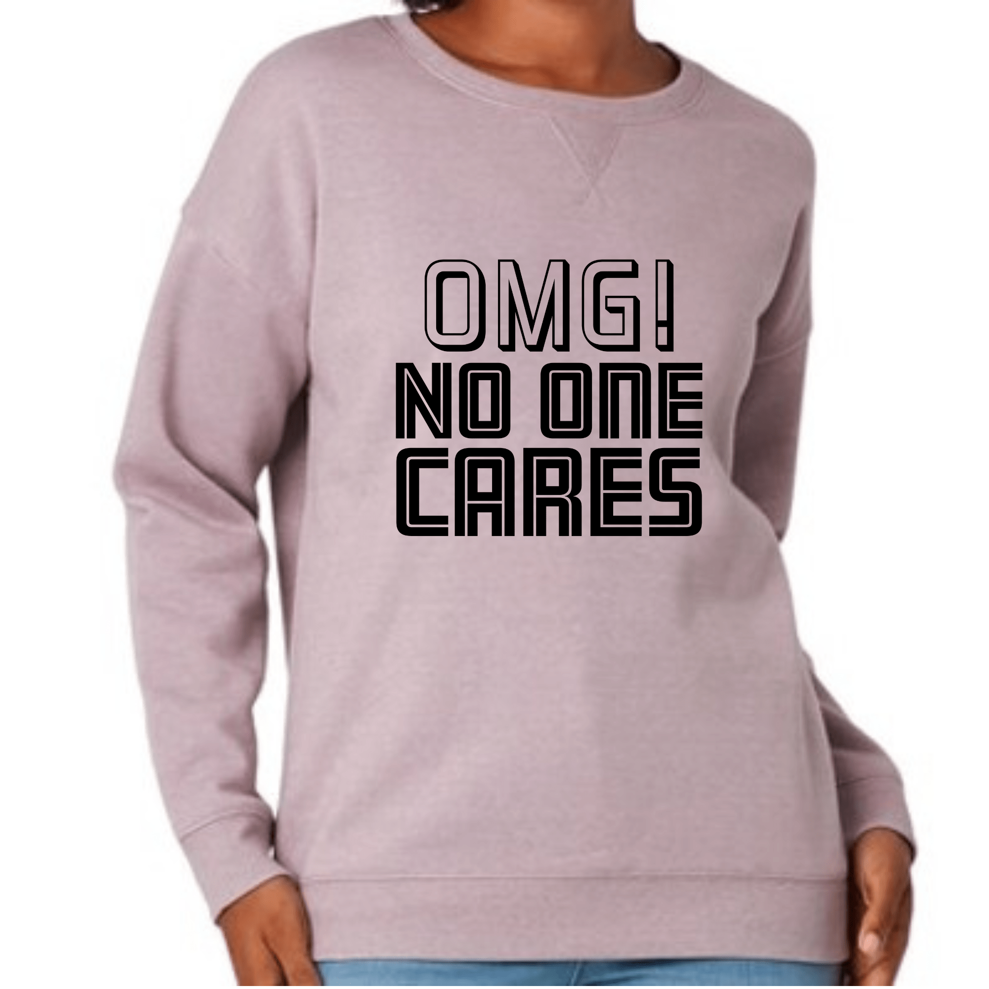 Simpli Sweatshirt S / Lilac OMG No One Cares Jumper