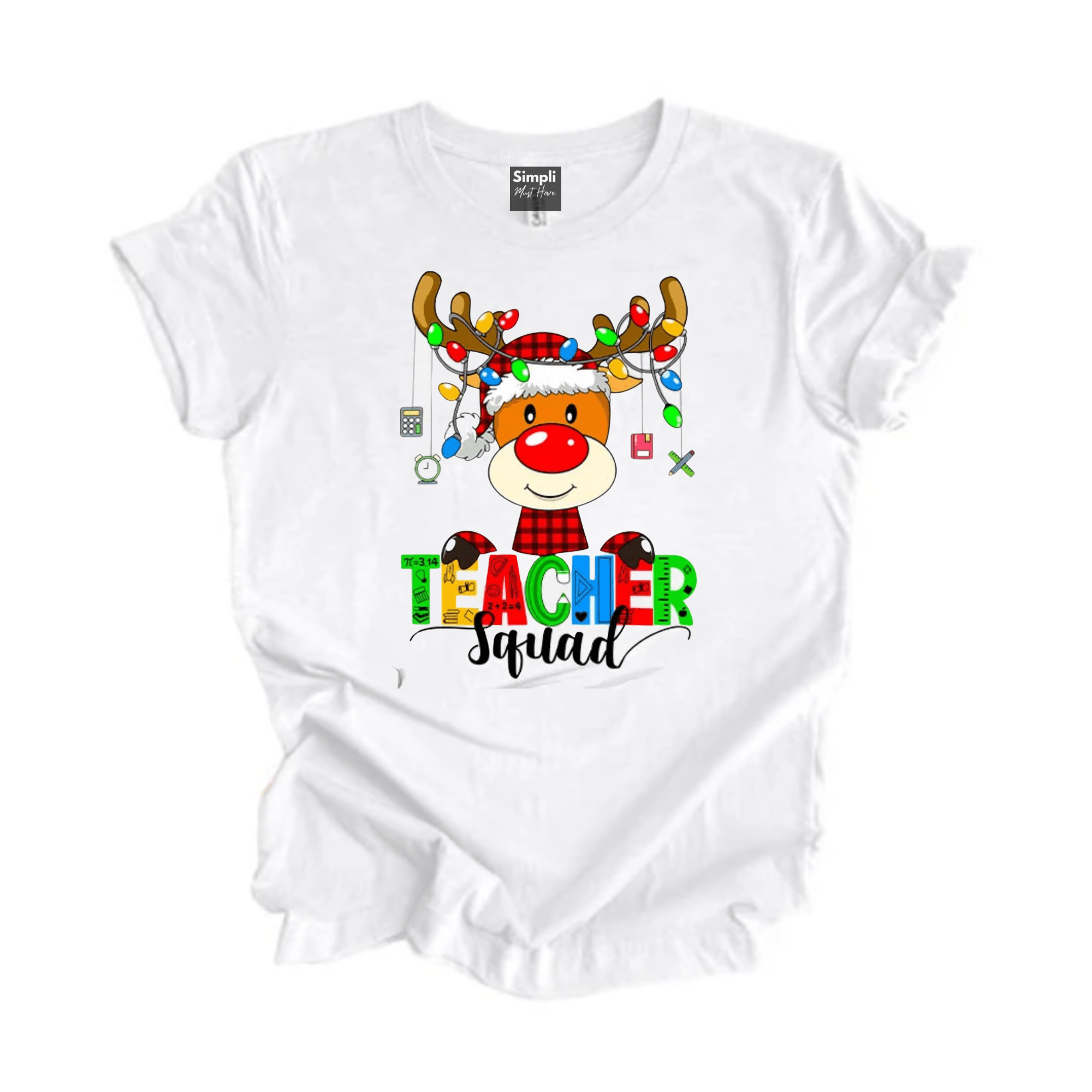 Simpli tshirt Teacher Squad Reindeer Shirt