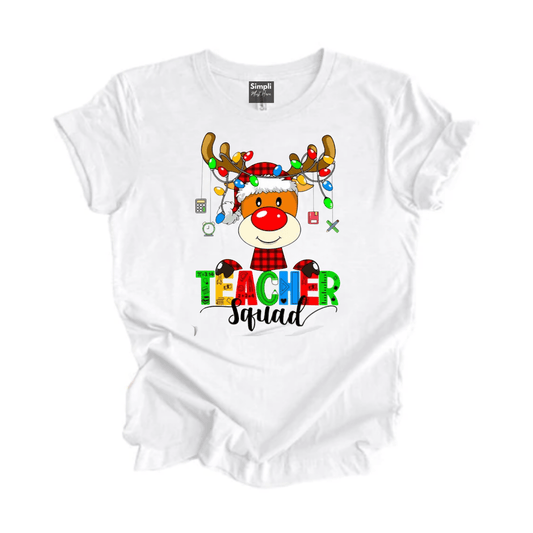 Simpli tshirt Teacher Squad Reindeer Shirt
