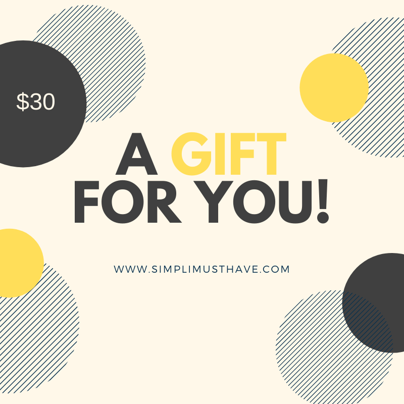 SimpliMust Gift Card $30.00 $30 Simpli Must Have Gift Card