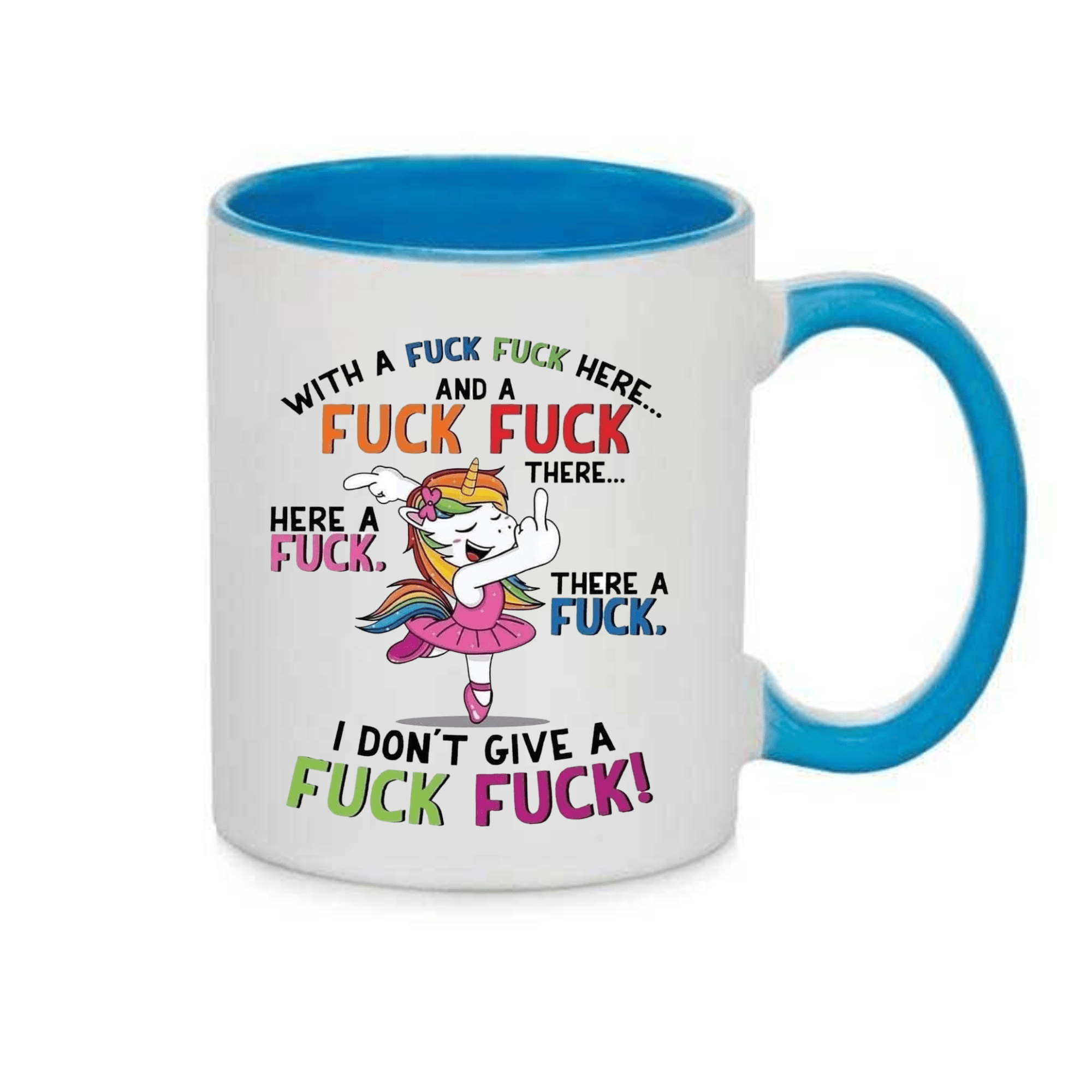 SimpliMust Mugs Blue Handle F*ck F*ck Mug