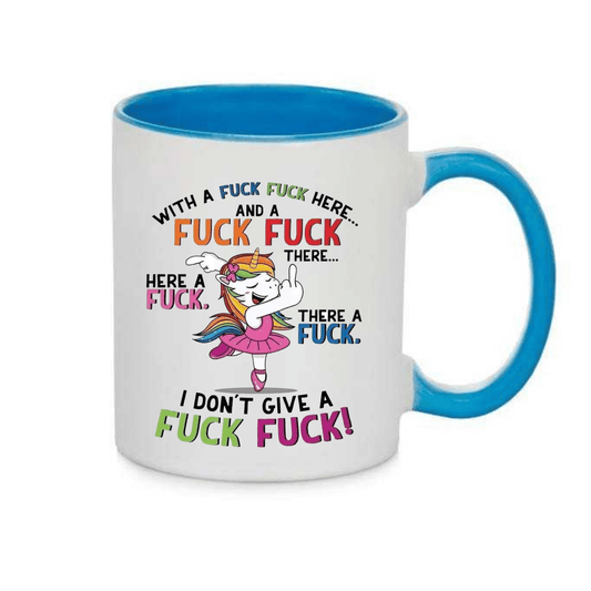 SimpliMust Mugs Blue Handle F*ck F*ck Mug