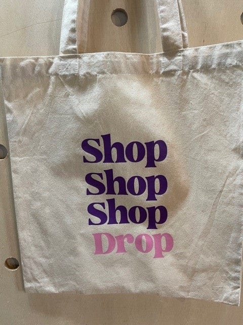 SimpliMust Paper & Plastic Shopping Bags Colour Print Shop Shop Shop Drop Tote Bag